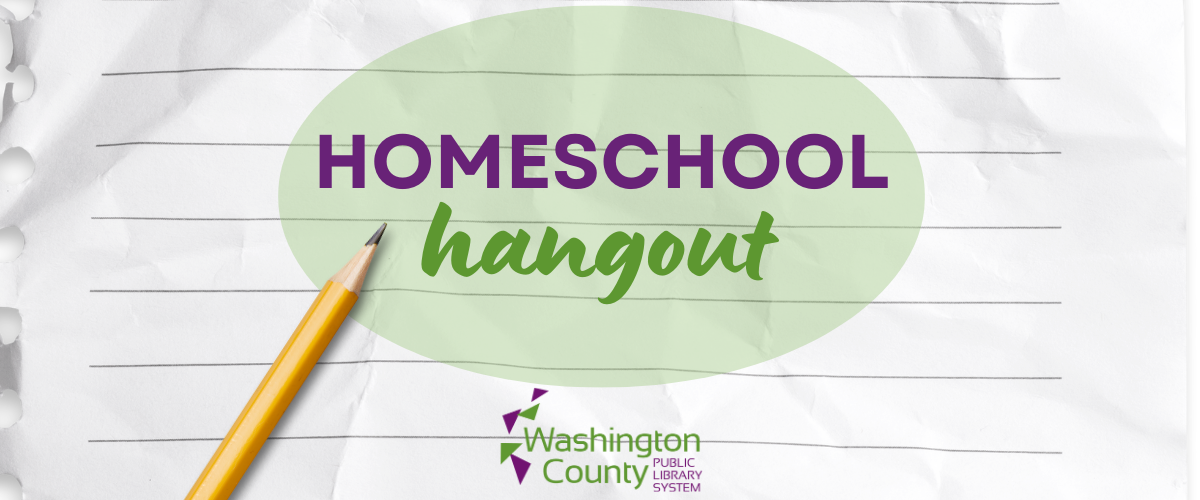 Image of school paper and pencil. Text: homeschool hangout