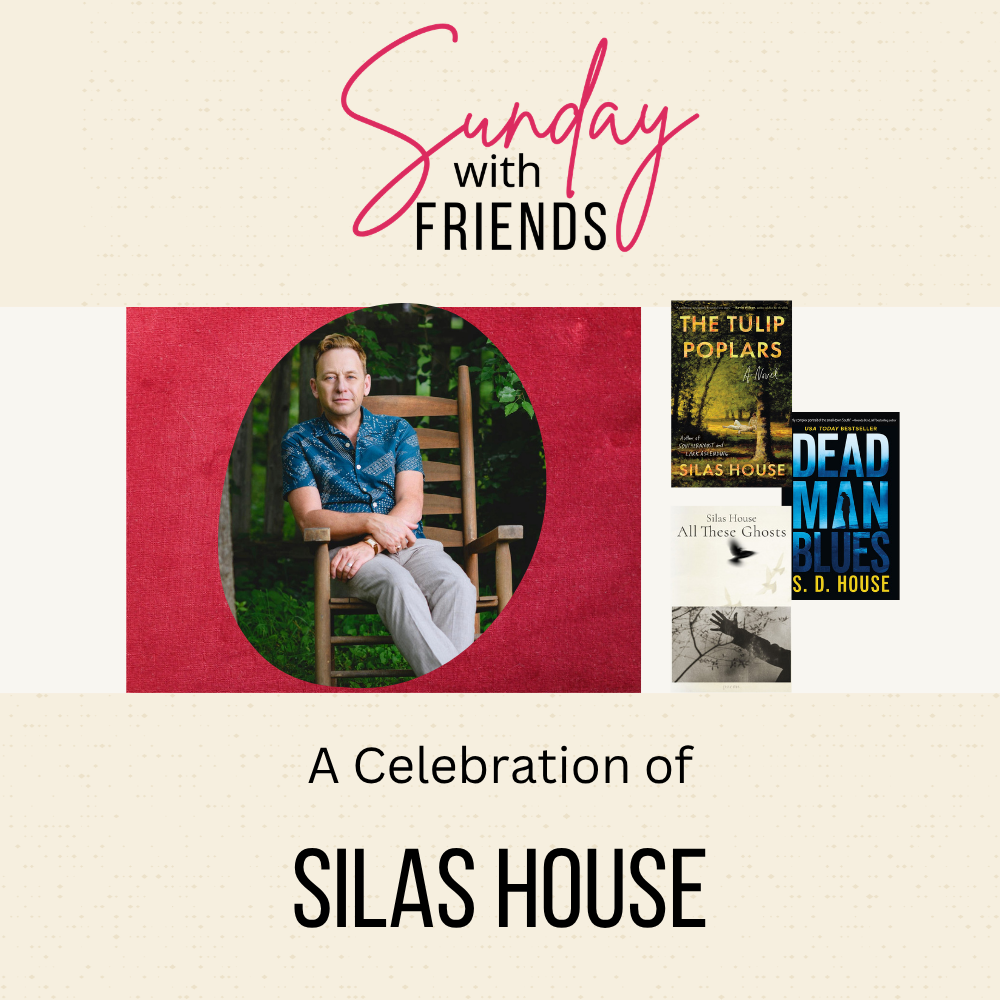 Sunday with Friends A Celebration of Silas House. Images of the author and of his books The Tulip Poplars, Dead Man Blues, and All These Ghosts.